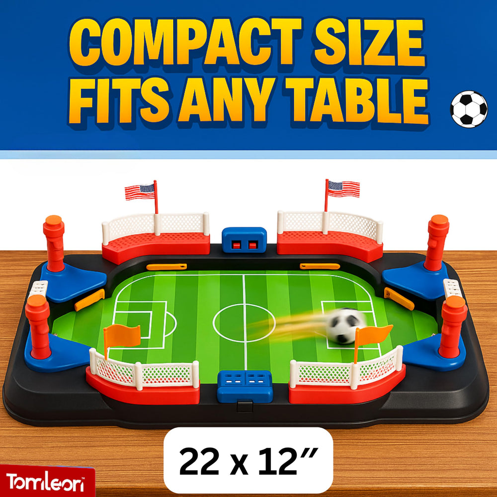 TOMLEON table soccer game built-in score counter tracks points.