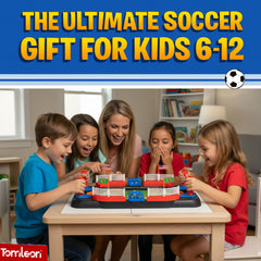 TOMLEON table soccer game includes six durable balls for continuous play.