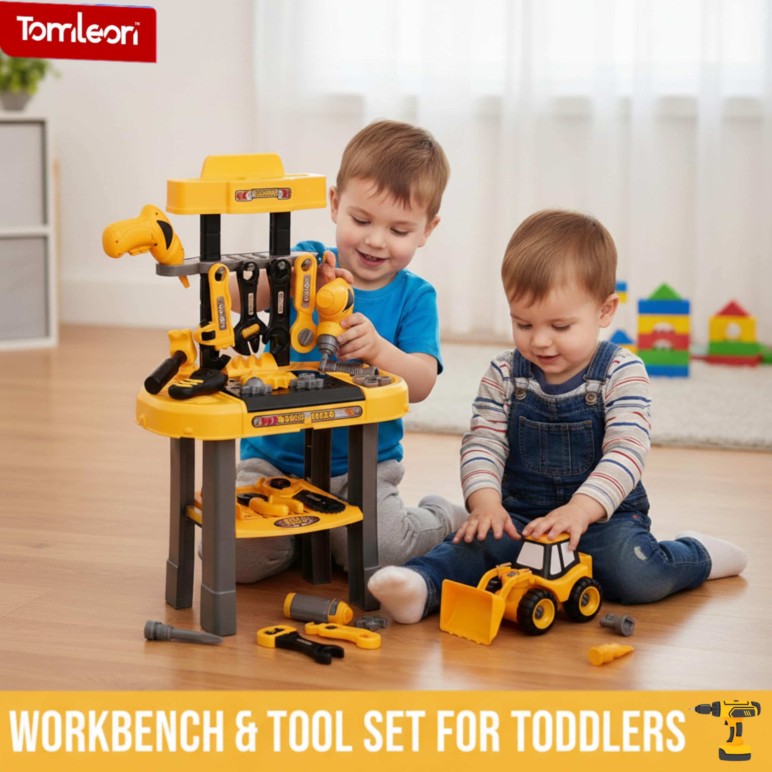TOMLEON Take-apart trucks 2-pack enable hands-on assembly and problem solving.