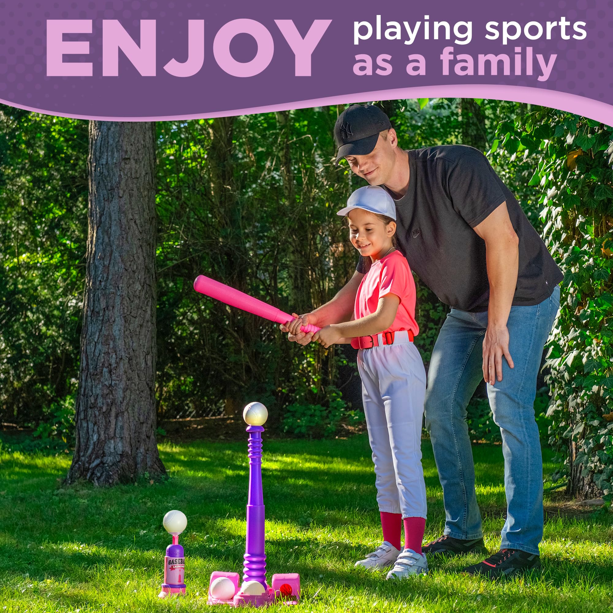 TOMLEON kid-friendly setup enabling simple at-home baseball play