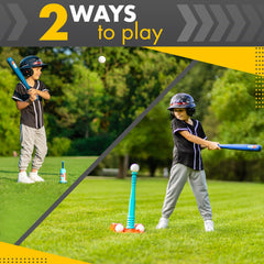 TOMLEON easy-to-use bat pairs with the tee for quick practice setups.