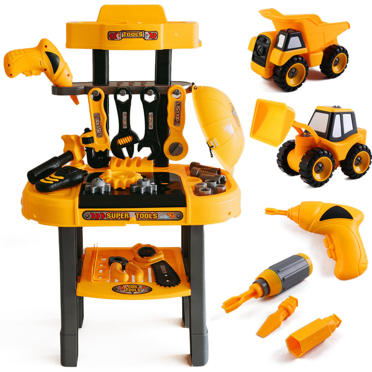 TOMLEON Toddler Workbench with drill offers realistic setup for creative play.