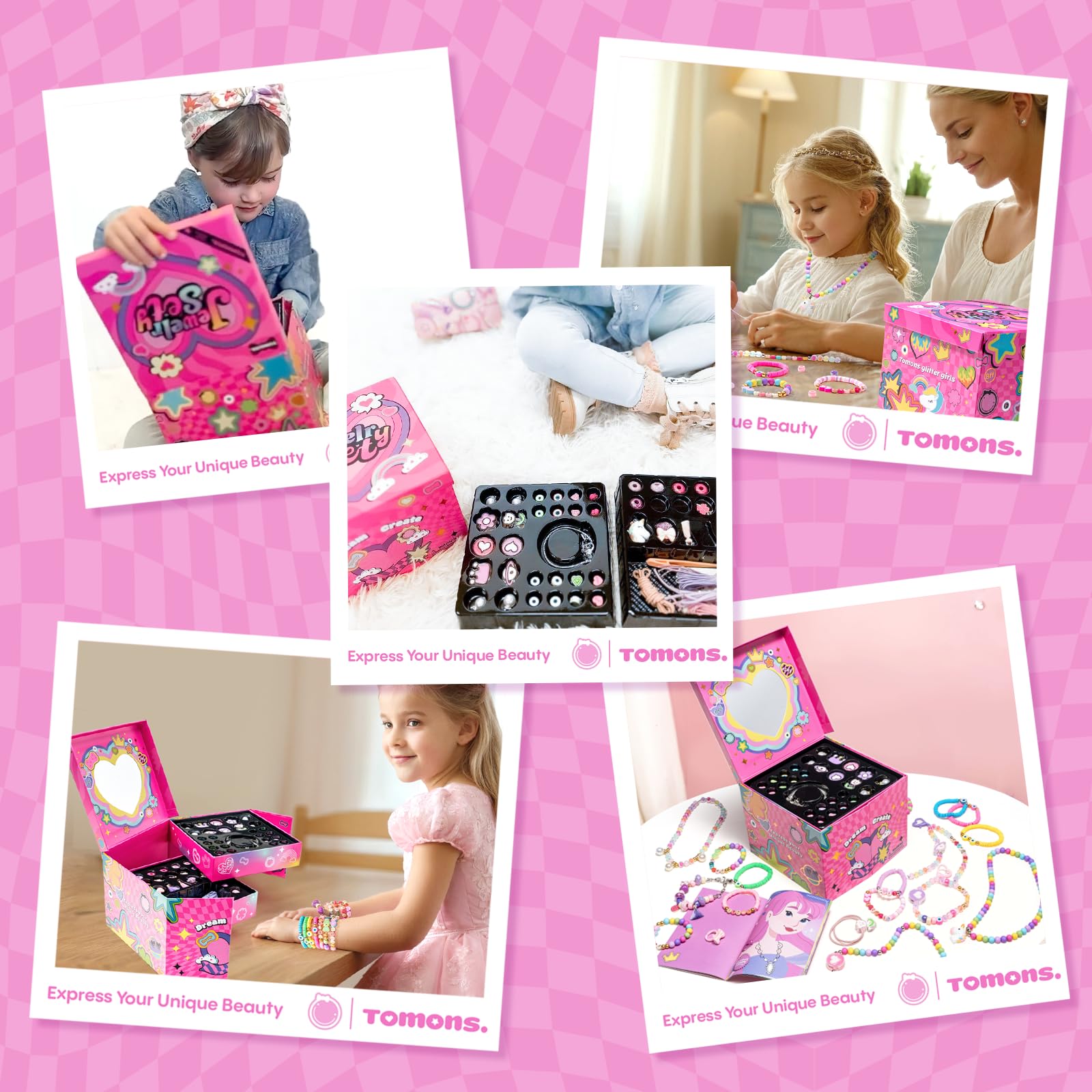 Tomons bracelet making kit supports family crafting time and bonding.