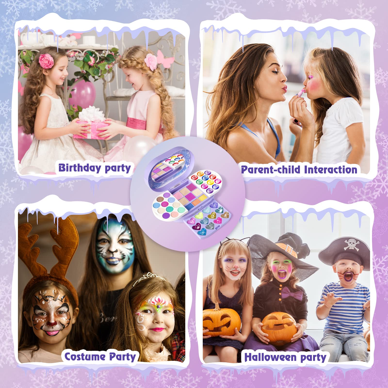 Tomons Kids Makeup Kit 8 flash shadows add sparkle