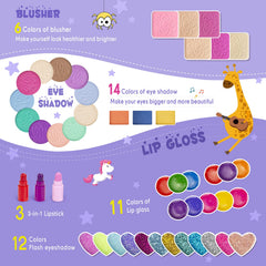 Tomons Kids Makeup Kit lip gloss colors for safe, washable fun