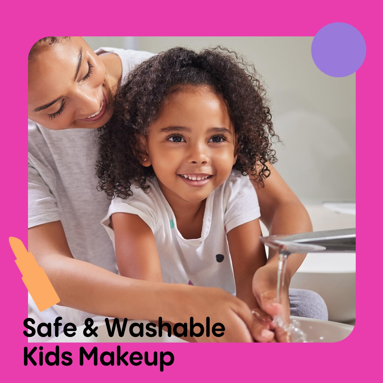 Tomons lip gloss adds subtle color for safe, washable play.