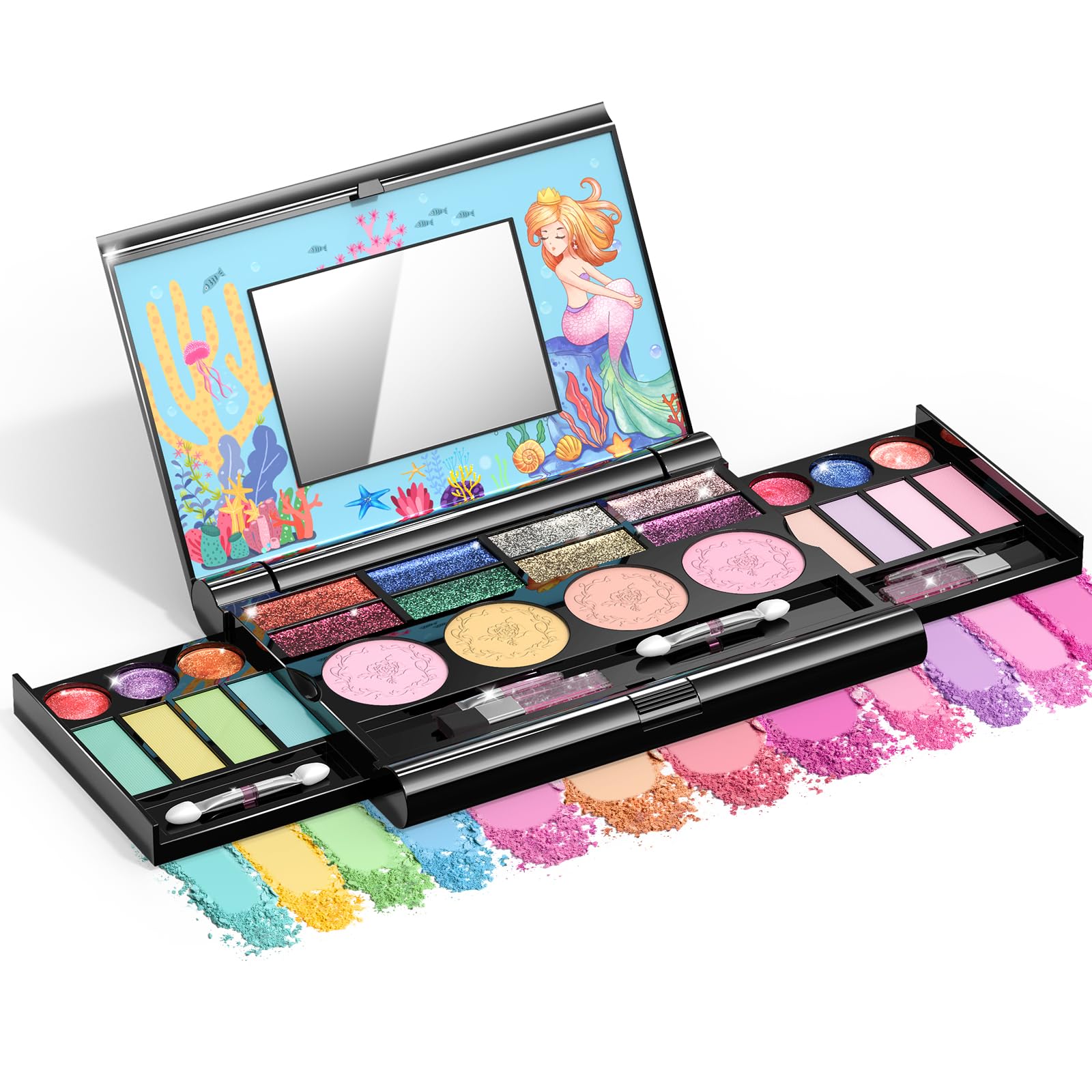 Tomons mermaid eyeshadow palette for imaginative play with glittery finishes