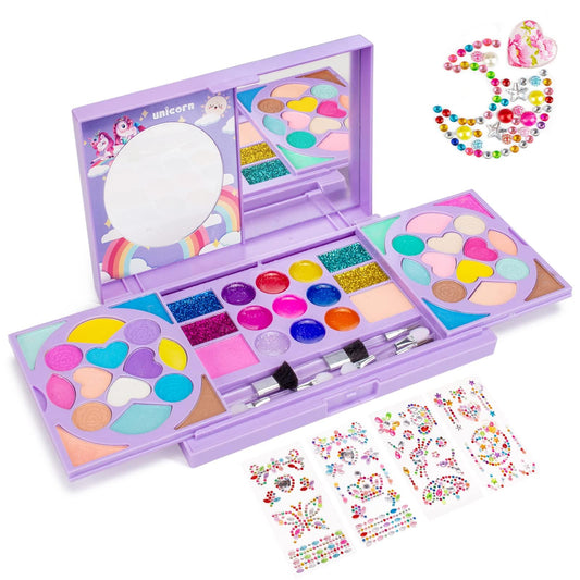 Tomons Kids Makeup Kit Princess Vanity Set encourages imaginative play with washable cosmetics