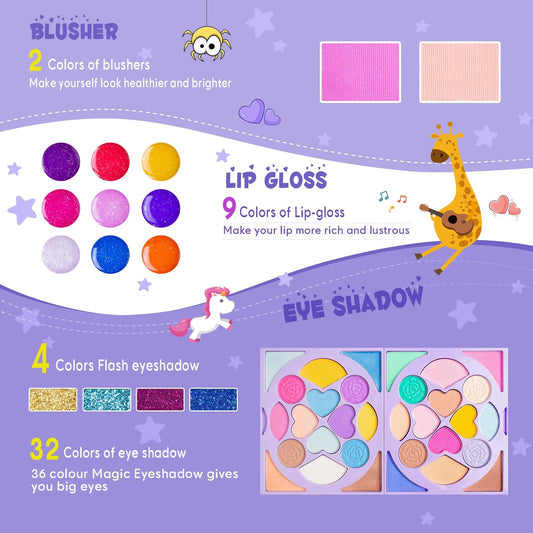 Tomons Kids Makeup Kit Travel Case shows portable design for on-the-go play