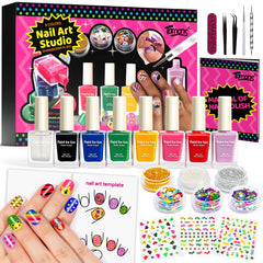 Tomons nail polish set with eight colors perfect for kids' nail art.