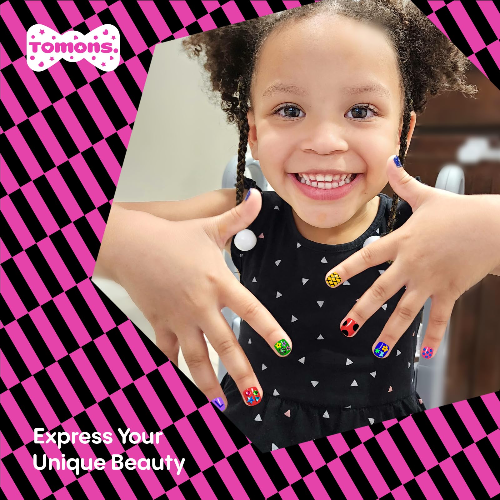 Tomons nail stickers provide quick decorating ideas for parties.