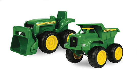 Tomy John Deere dump truck with working bed for sandbox play