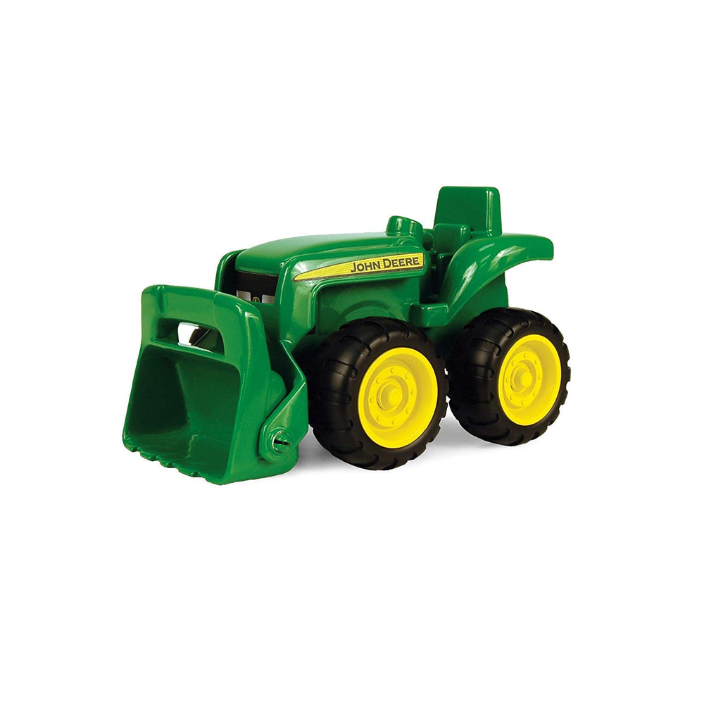 Tomy John Deere tractor with front loader for imaginative farming