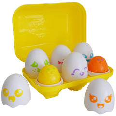 TOMY Toomies Hide & Squeak Eggs pack shows six colorful eggs for sorting