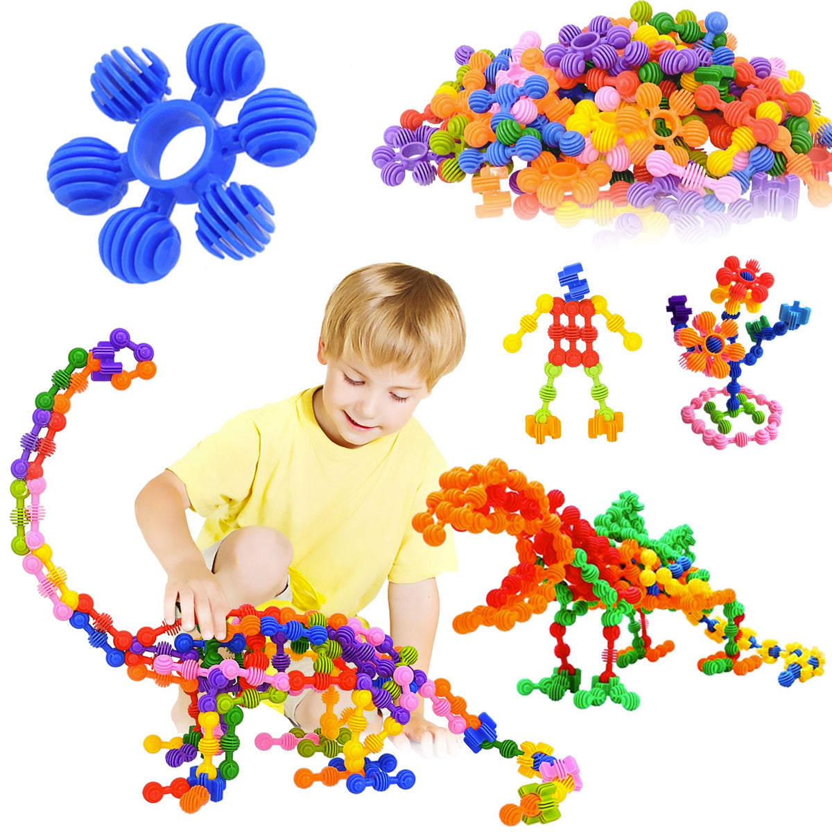TOMYOU 120-piece colorful gear blocks for kids that boost fine motor skills and creativity