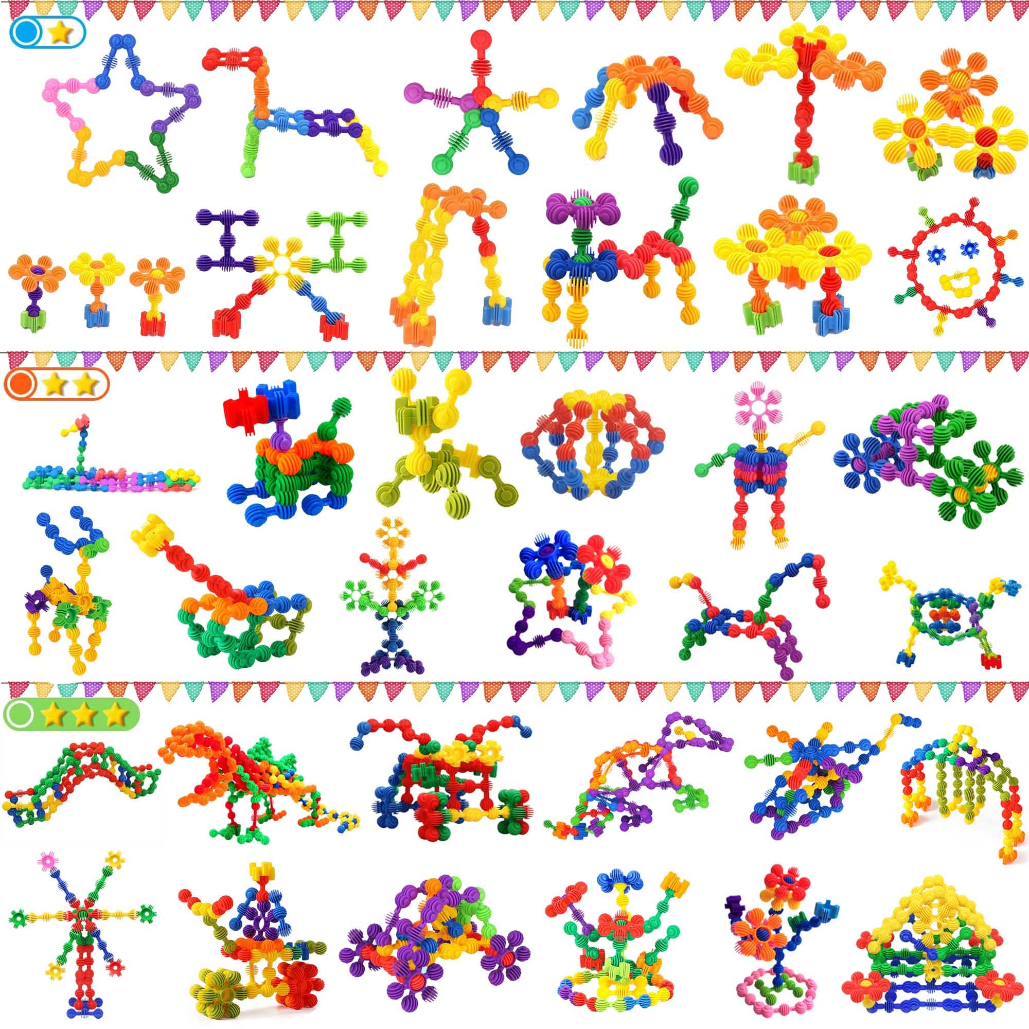 TOMYOU star-shaped pieces for multi-dimensional designs and problem solving during play