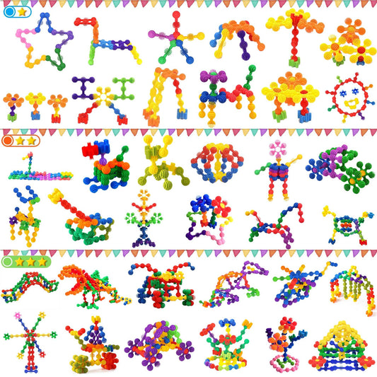 TOMYOU star-shaped pieces for multi-dimensional designs and problem solving during play