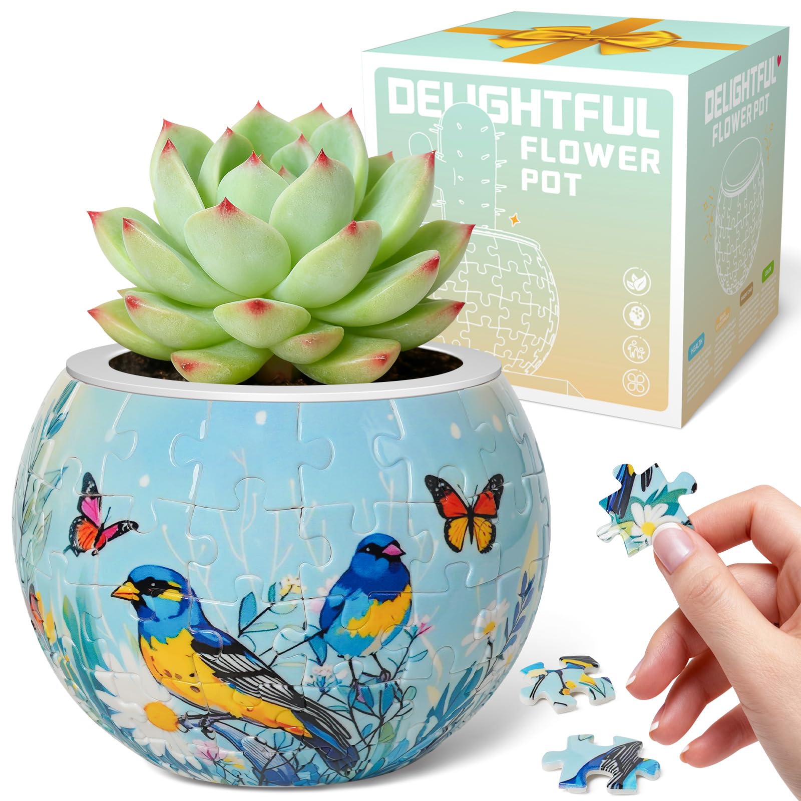 TONADEAT 3D Puzzles Flower Pots assembly shows a fun family activity and decorative planter