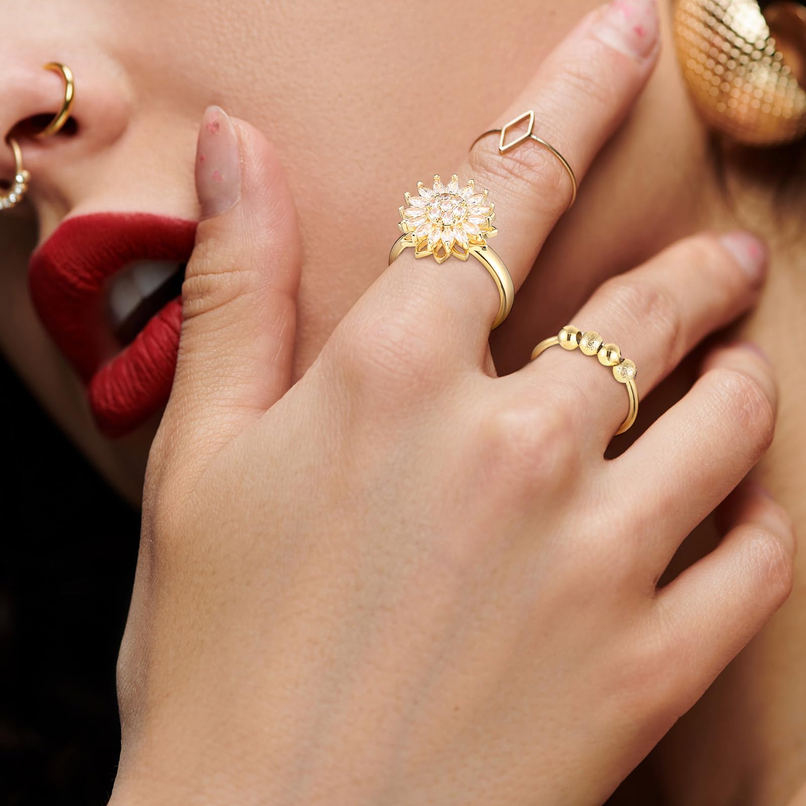 Tondiamo Open adjustable ring provides comfortable fit for many fingers