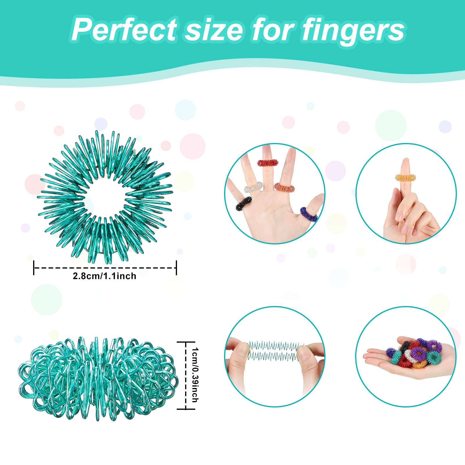 Tondiamo green spiky ring supports tactile stress relief.
