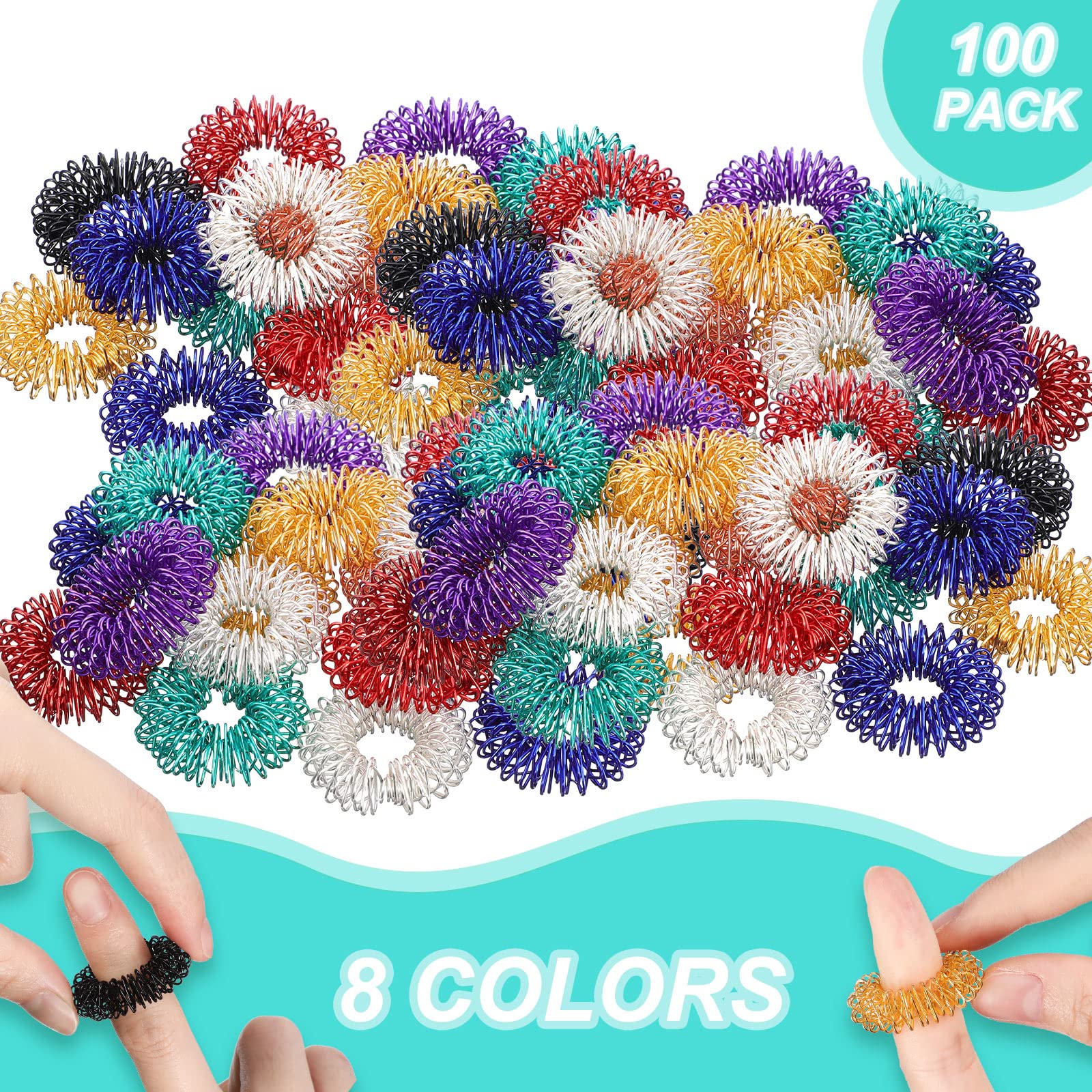 Tondiamo spiky sensory ring in silver promotes calm attention.