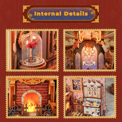 Tonecheer Beast and Beauty Book Nook features a delightful miniature duo.