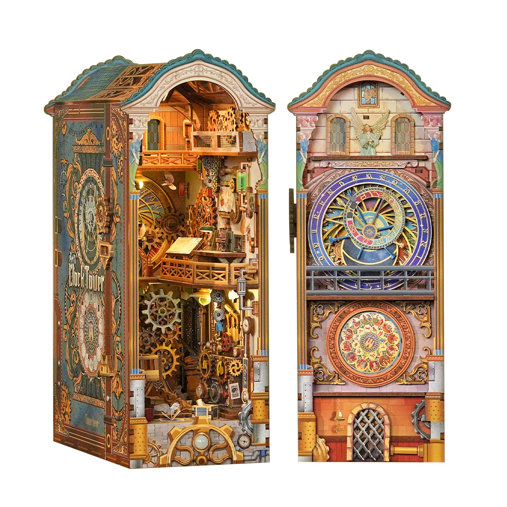 Tonecheer Clock Tower Kit assembly parts, ideal for a satisfying weekend project.