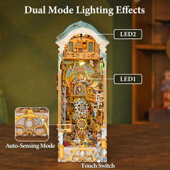 Tonecheer Clock Tower Kit dust cover protects your book nook display.