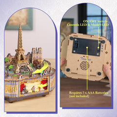 Tonecheer DIY music box kit during assembly with step-by-step guide for beginners.