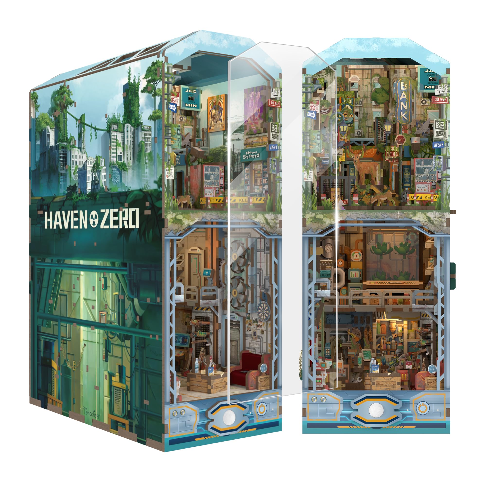 Tonecheer Haven Zero book nook kit assembled scene enhances shelf decor