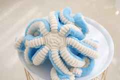 TONGSONG blue octopus plush close up eyes for a friendly look