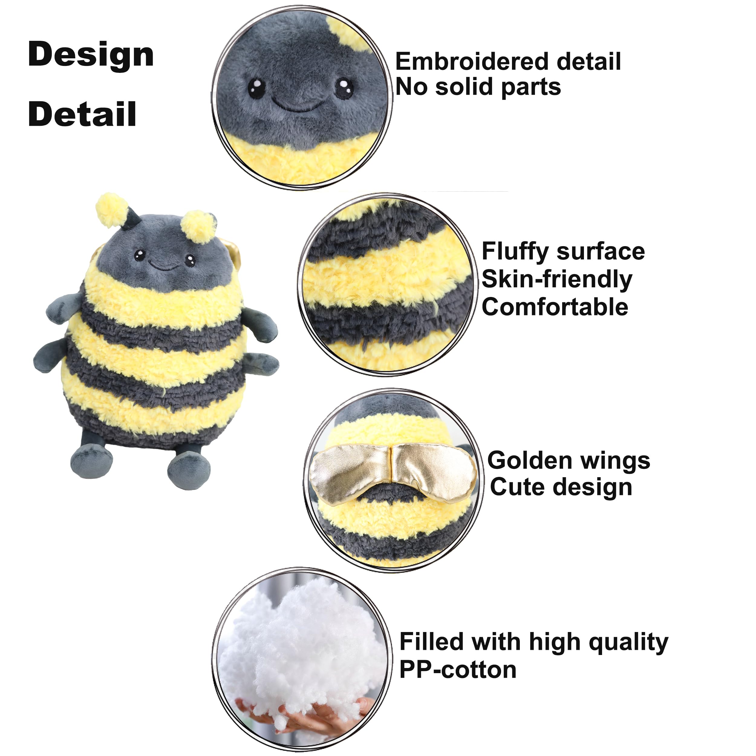 TONGSONG yellow bee plush gift, perfect for birthdays and holidays.
