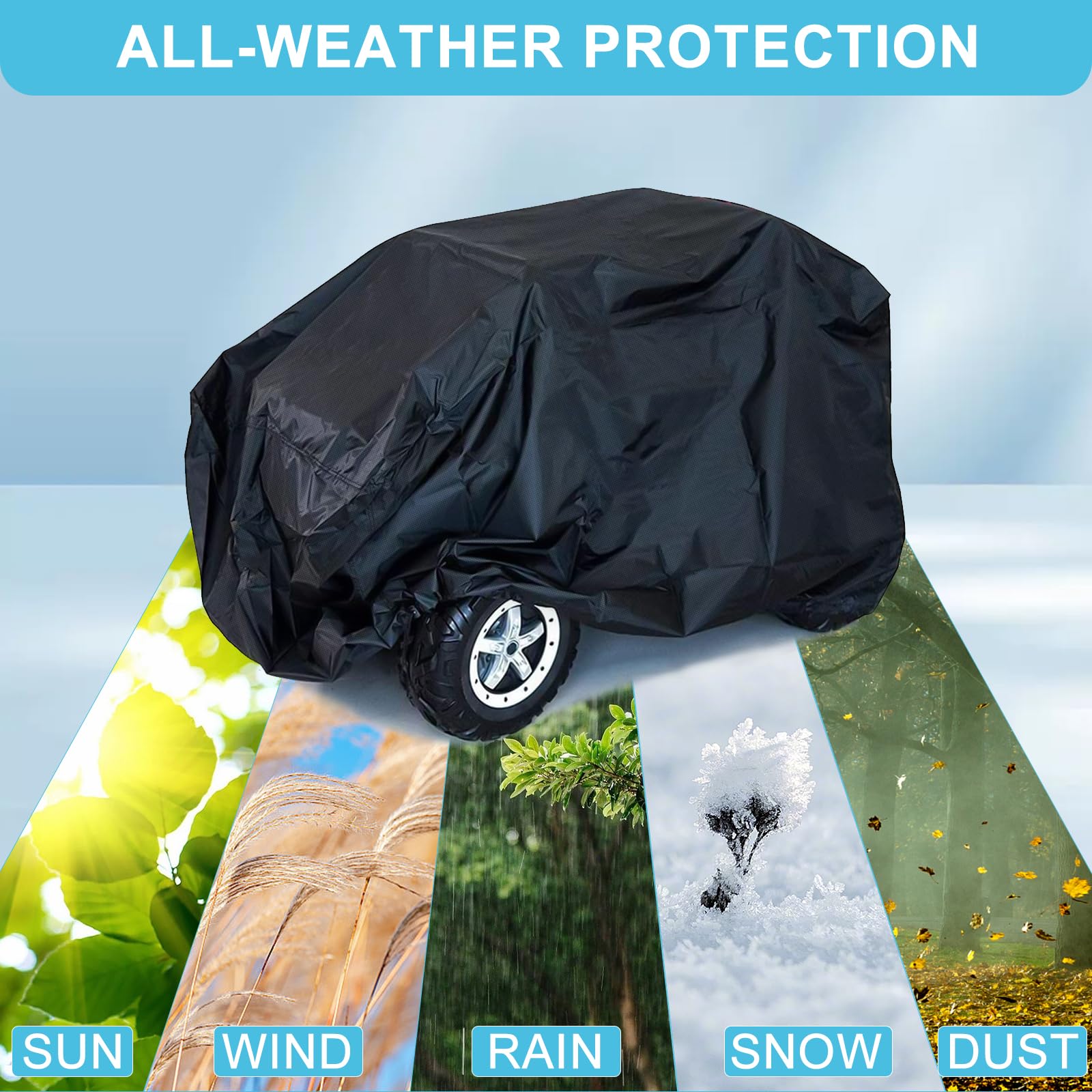 Tonhui Kids Ride-On Cover Oxford fabric for lasting protection.