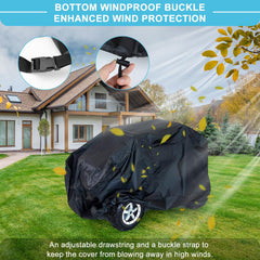 Tonhui Kids Ride-On Cover rain protection keeps toys dry outside.
