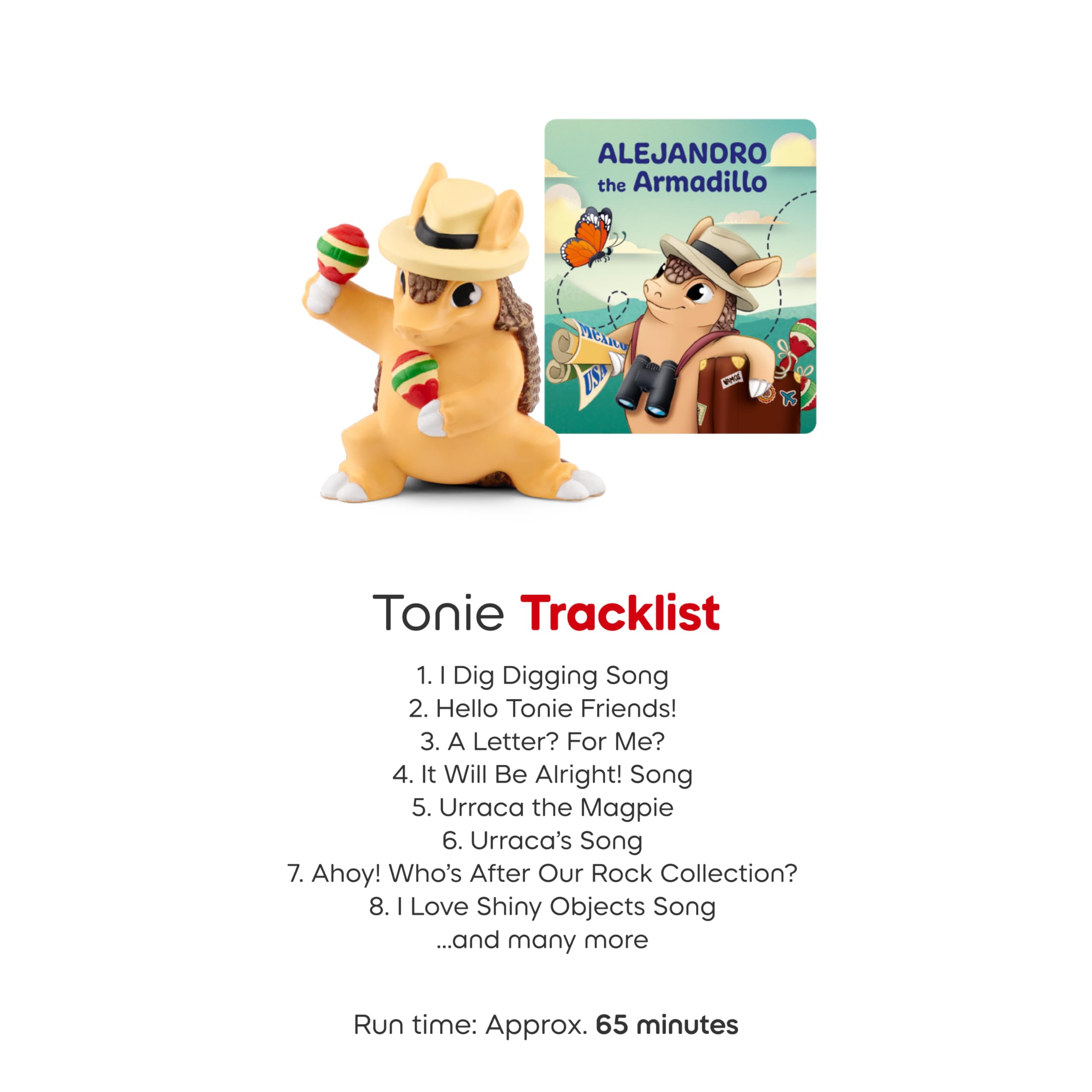 Alejandro Armadillo song list visual emphasizing playful tunes