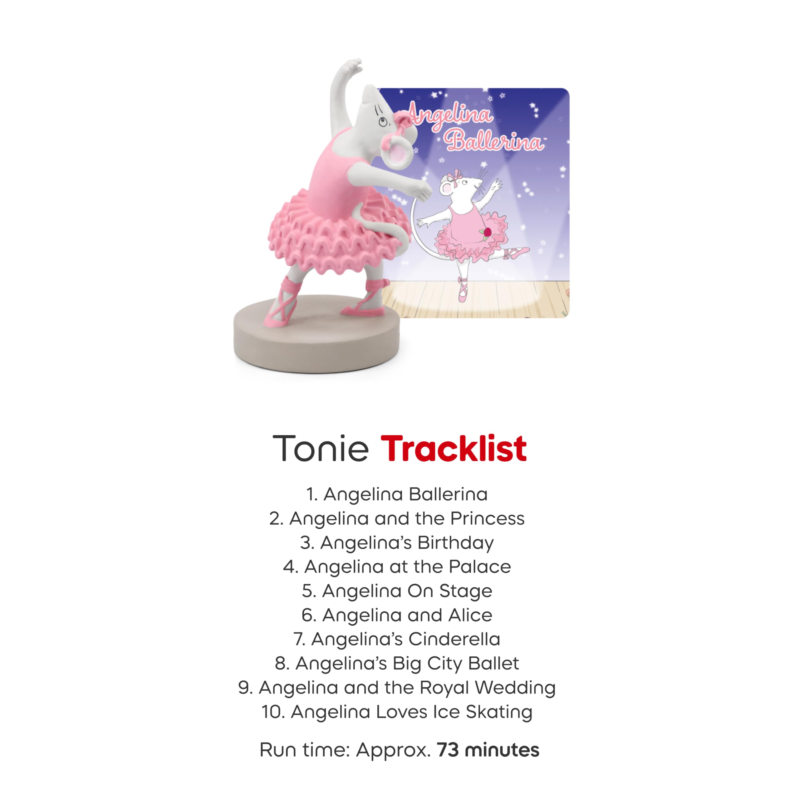 Tonies Angelina Ballerina gift box image emphasizes gift-ready packaging and easy setup.