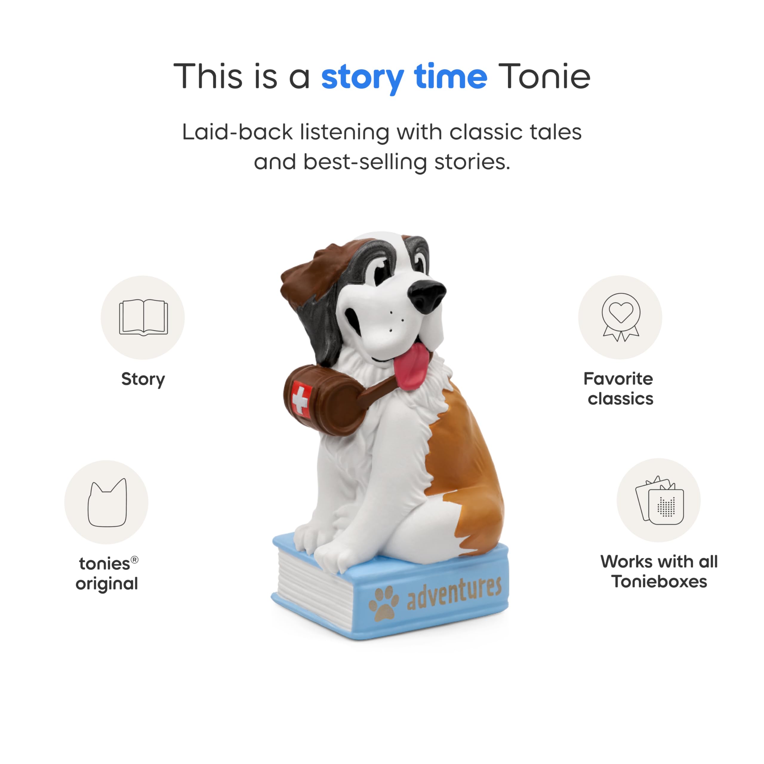 Tonies Animal Adventures episode card with Toniebox enables instant listening.