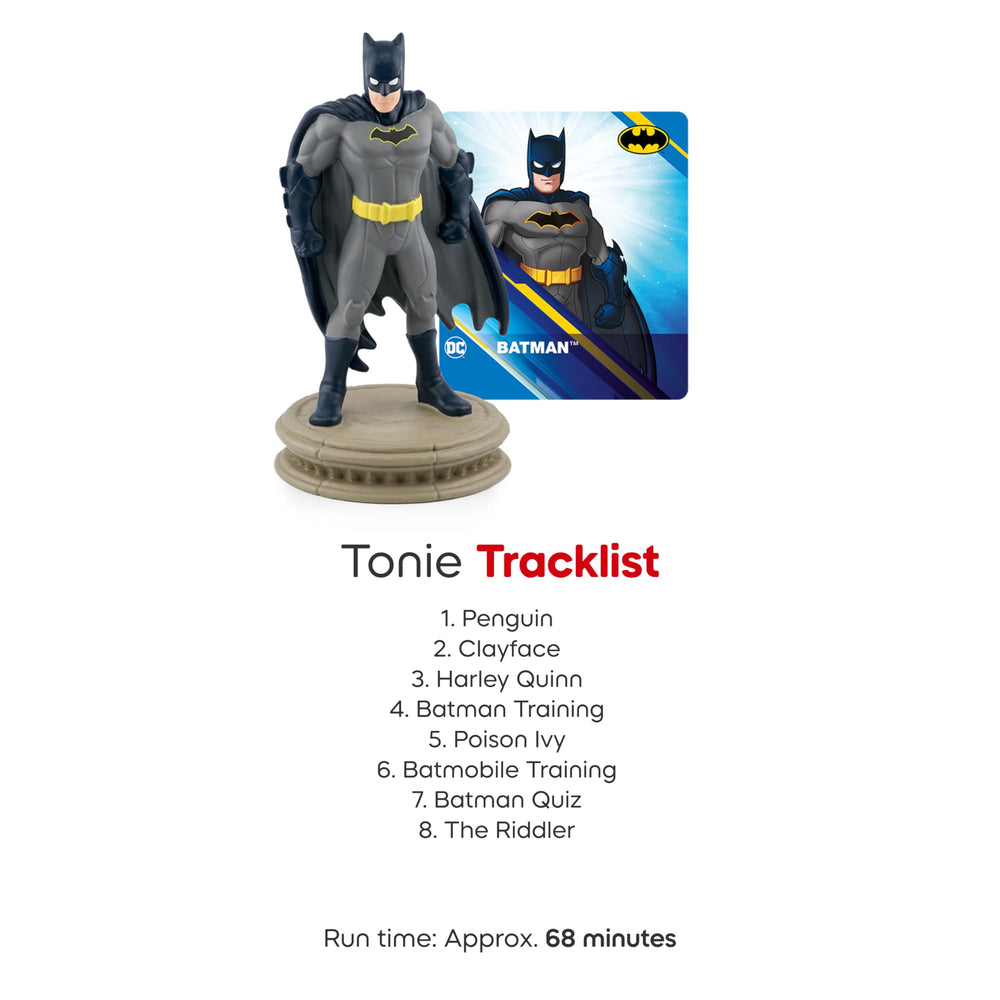 Tonies Batmobile Training invites mini heroes to follow along during episodes.