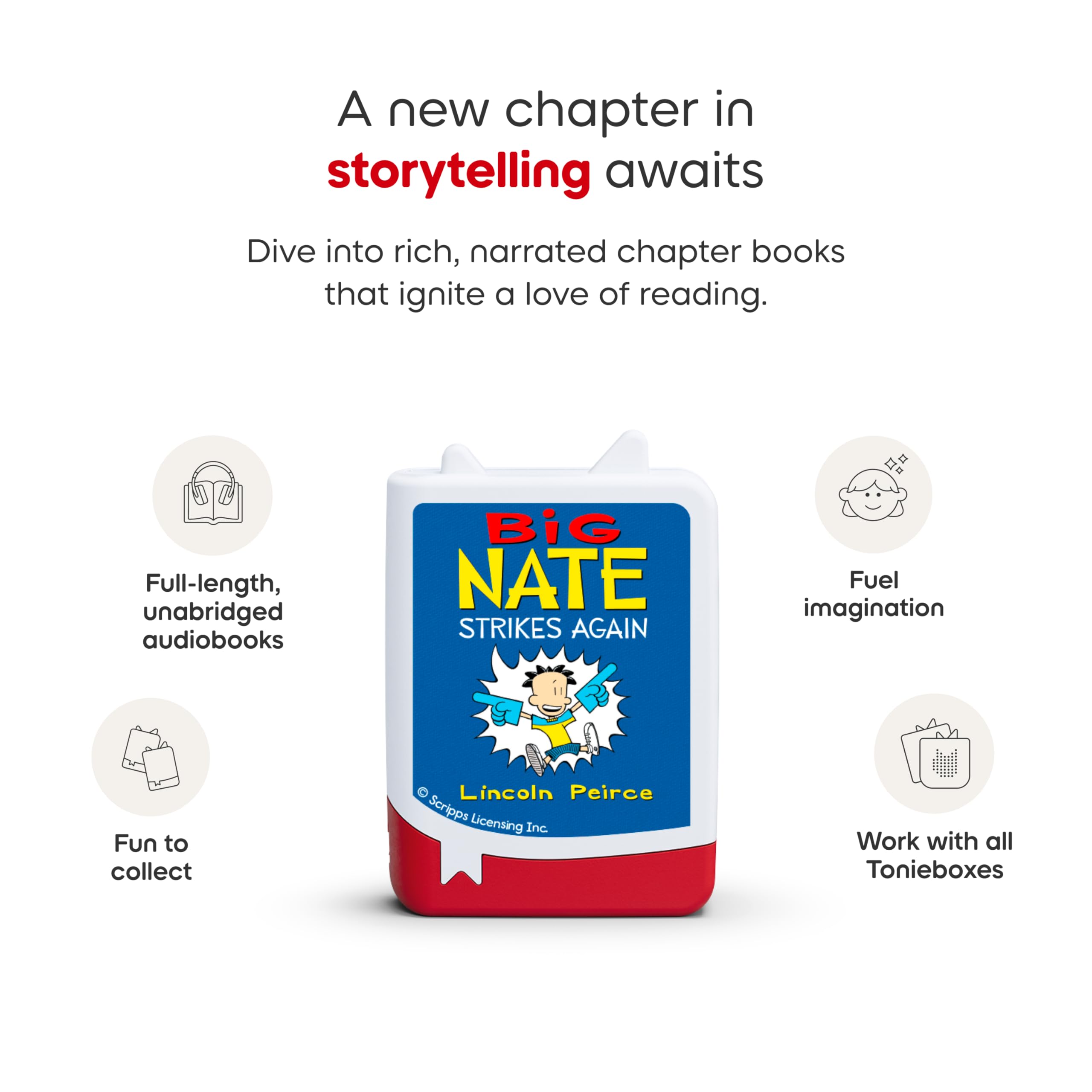 Tonies Big Nate narration by Fred Berman enhances engaging storytelling for listeners ages 8+.