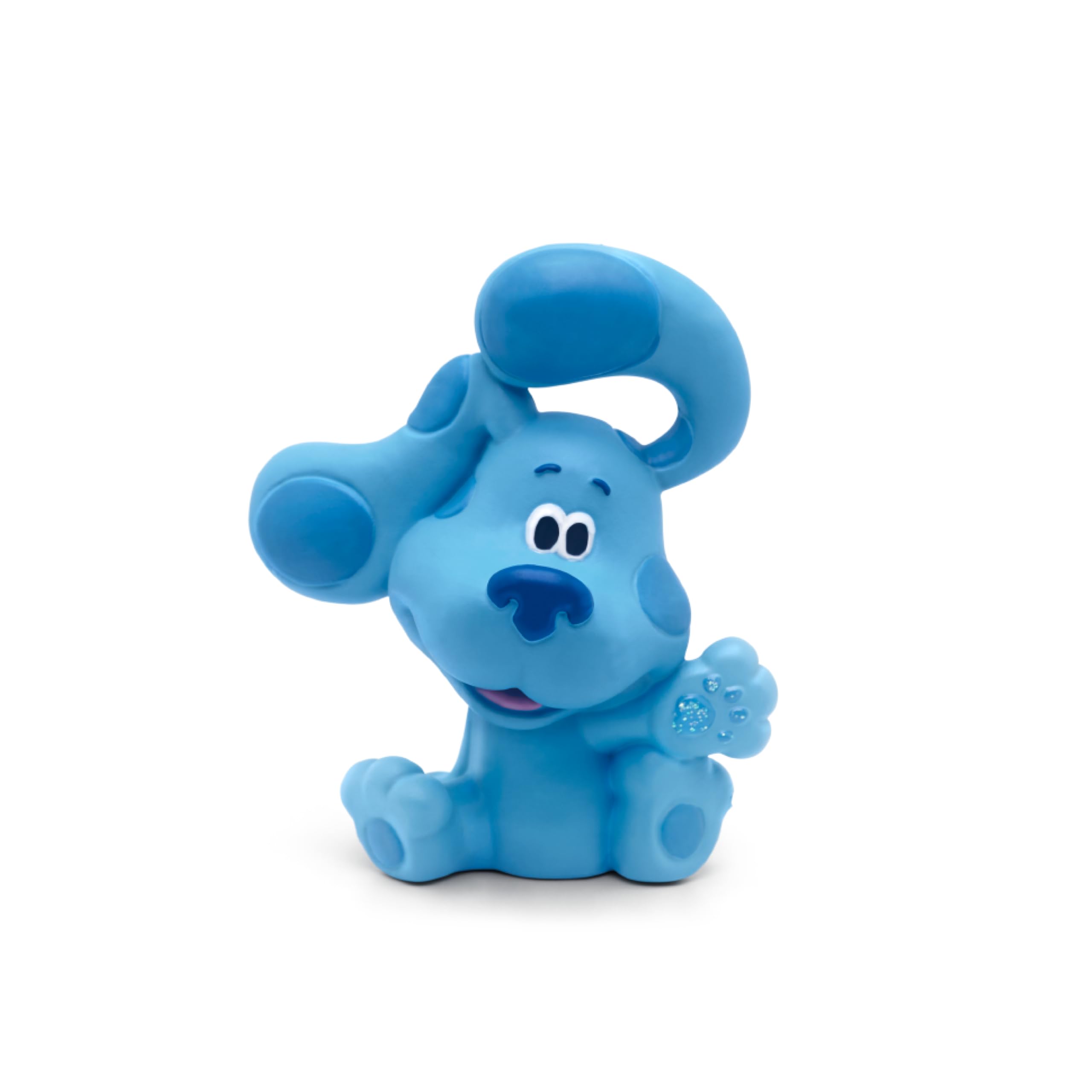 Tonies blue character in an animated pose enhances musical adventures.