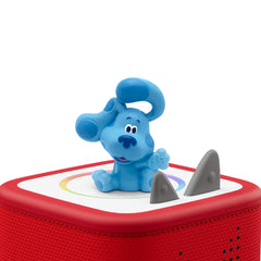 Tonies blue figurine in a play-ready pose supports screen-free storytelling.