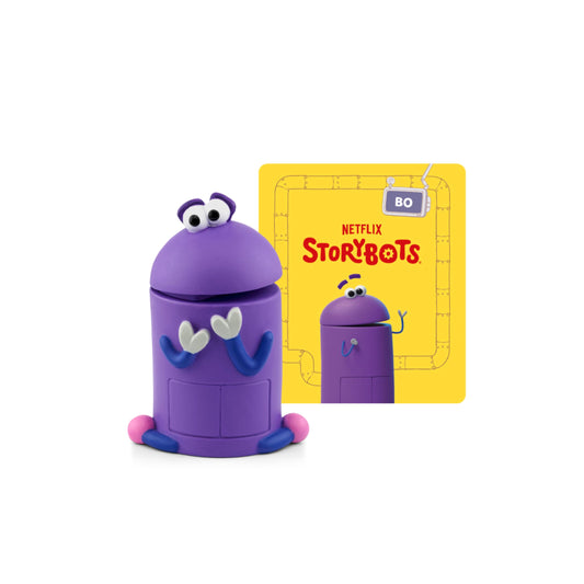Tonies Bo audio toy figurine on Toniebox in a playful scene for kids.
