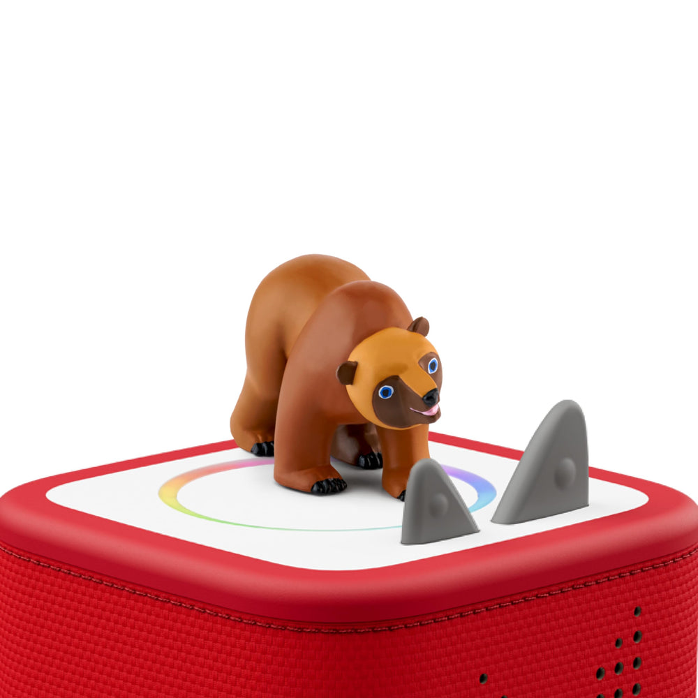 Tonies Brown Bear and Friends packaging showing English and Spanish stories.