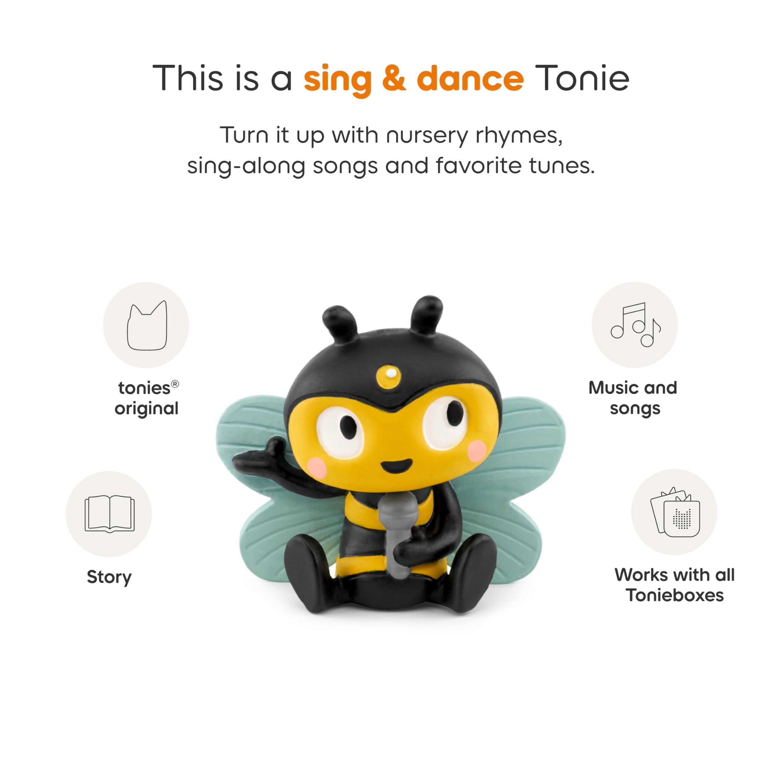 Child listening to Tonies Bugs on a Toniebox in a cozy space