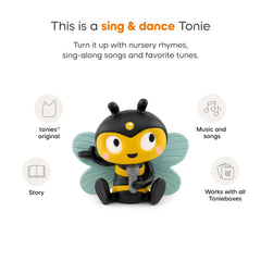 Child listening to Tonies Bugs on a Toniebox in a cozy space