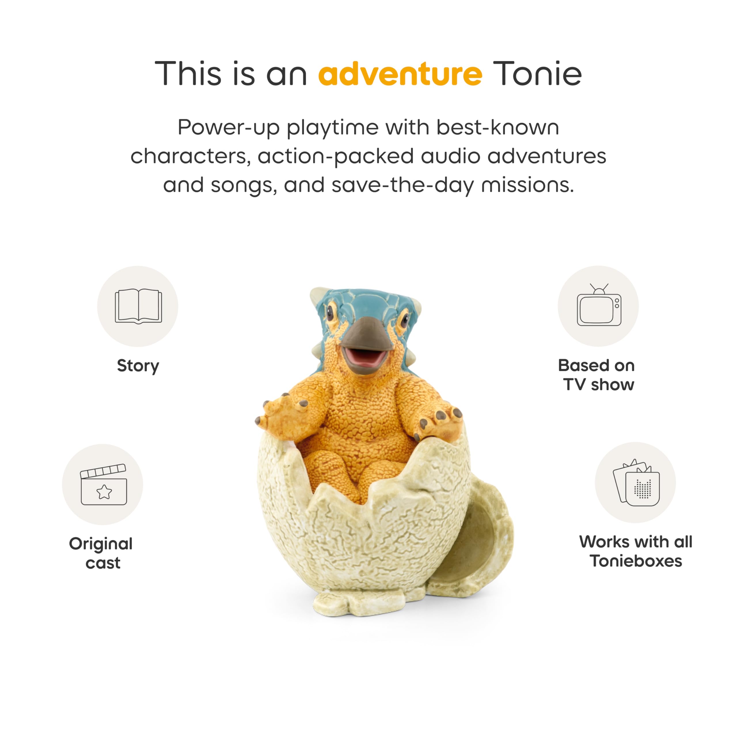 Tonies Bumpy with Isla Nublar background enhances imagination in stories.