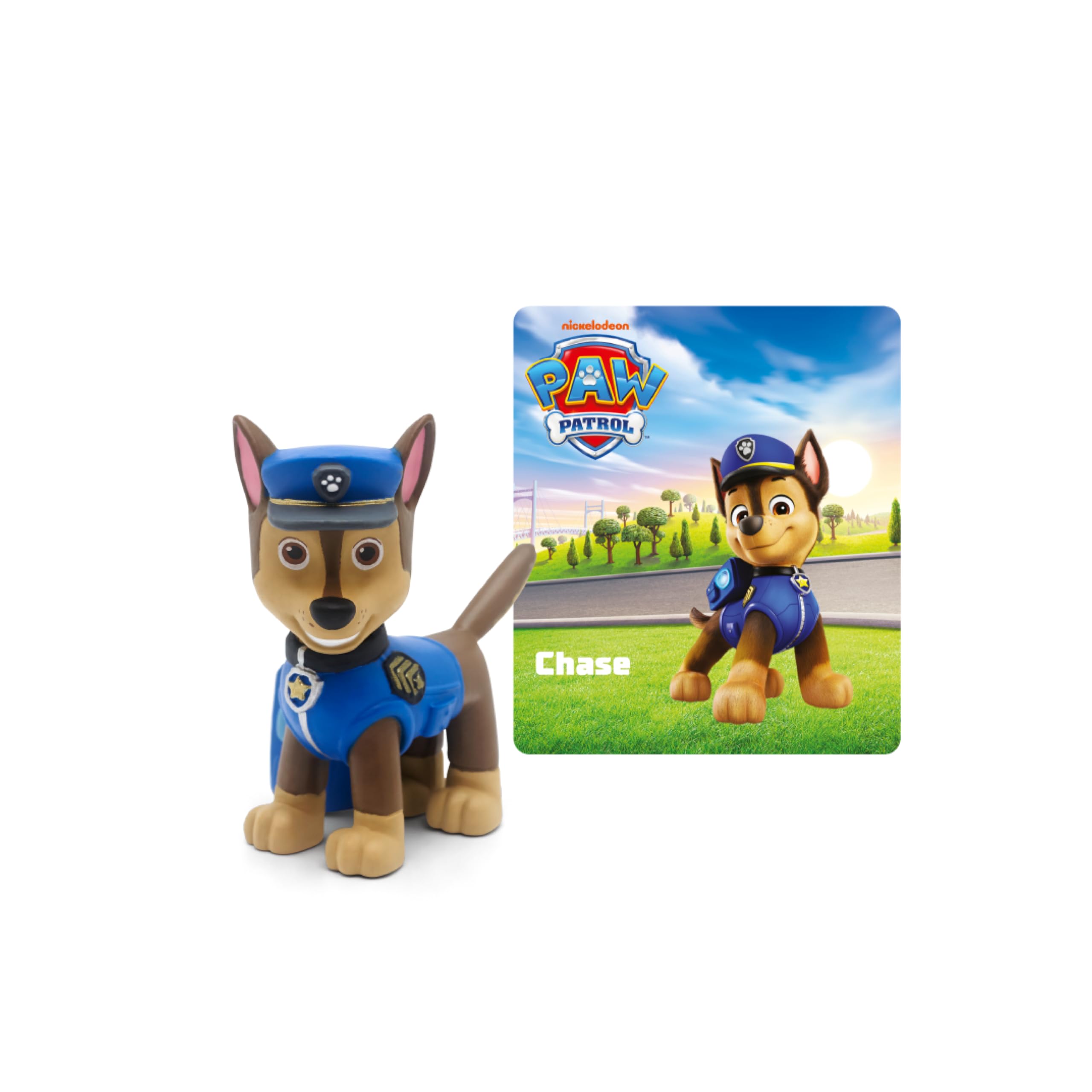 Tonies Chase audio figurine from Paw Patrol in action for rescue play.