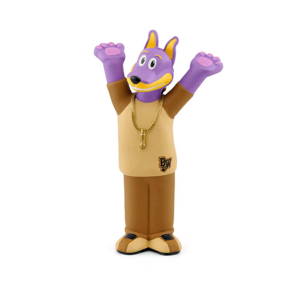 Tonies Bow Wizzle on Toniebox invites kids to listen and sing along.