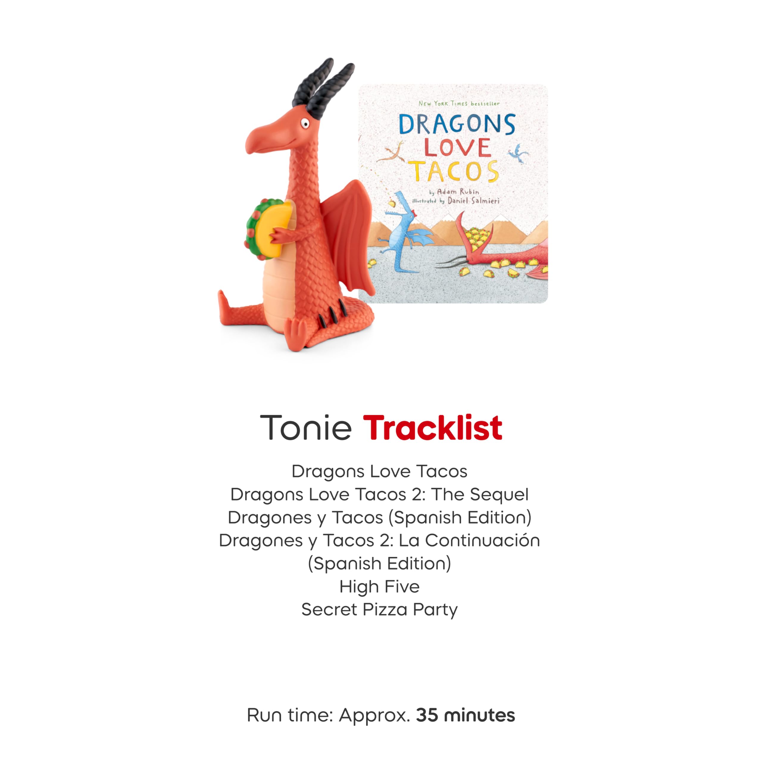 Tonies Dragons Love Tacos packaging box for gift-ready display.