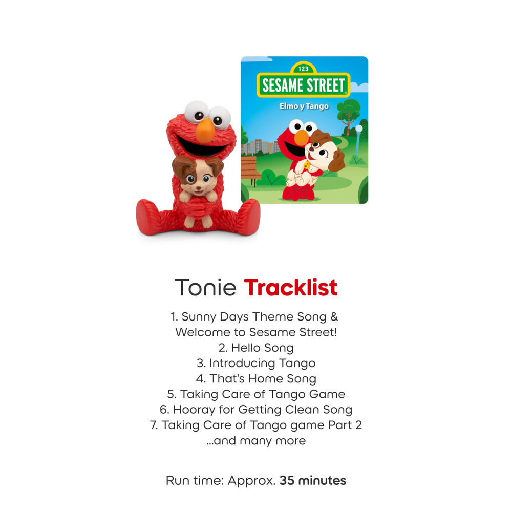Tonies Elmo and Tango laughter image emphasizes giggles and positive mood.